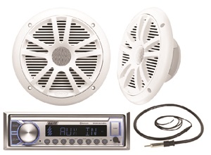 Marine Bluetooth/MP3/AM/FM Stereo Pkg. w/Speakers & Antenna